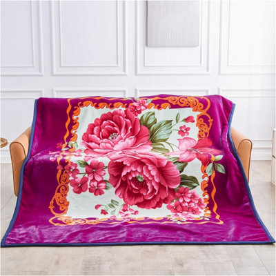 Gc Gaveno Cavailia Sherpa Fleece Floral Weighted Blanket 5Kg Reversible Blanket Stress For Free Calming Good Sleep (200 X 240 Cm) from B&Q