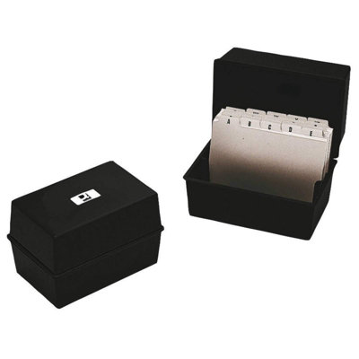 Q-Connect Card Index Box 152 X 102mm Black Kf10010 from B&Q