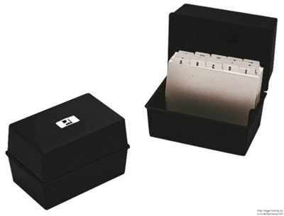 Q-Connect Q Connect 8X5 Inch Card Index BoxBlack from B&Q