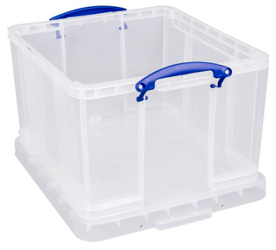 Really Useful Box Company Really Useful Plastic Storage Box 42 Litre Clear from B&Q