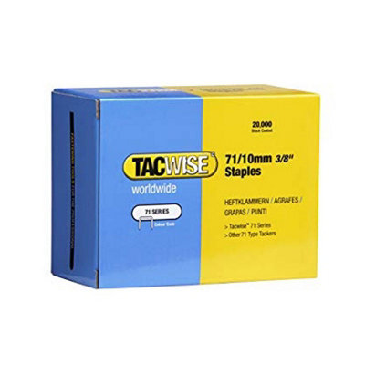 Tacwise Tacwse 0369 71 Series 10mm Upholstery Staples Galvanised 20,000 PackA7116 Z5 from B&Q