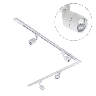 Litecraft Soho White 4 Head 2M L Shape Kitchen Ceiling Light With Led Bulbs from B&Q