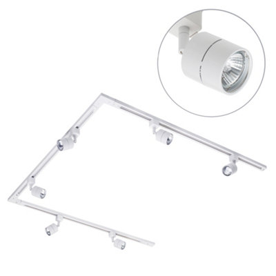 Litecraft Soho White 6 Head 3M U Shape Kitchen Ceiling Light With Led Bulbs from B&Q