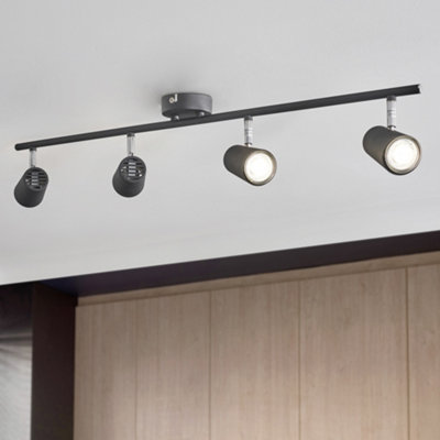 Litecraft Chobham Black Adjustable Ceiling Spotlight Bar from B&Q