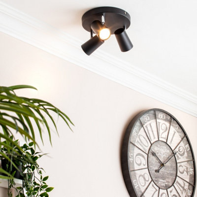 Litecraft Chobham Black Adjustable Ceiling Spotlight Plate from B&Q