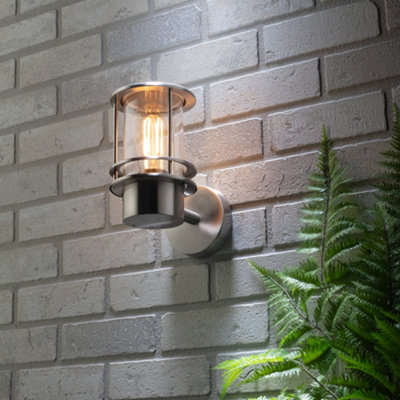 Litecraft Narvas Steel Harbour Outdoor Wall Lantern from B&Q