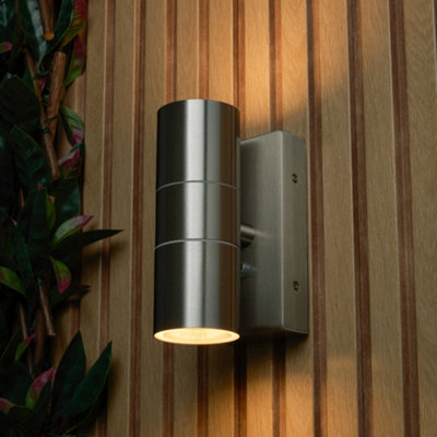 Litecraft Kenn Steel Up And Down Outdoor Wall Light With Photocell Sensor from B&Q