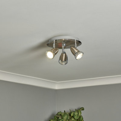 Litecraft Gemini Satin Nickel Adjustable Ceiling Spotlight Plate from B&Q