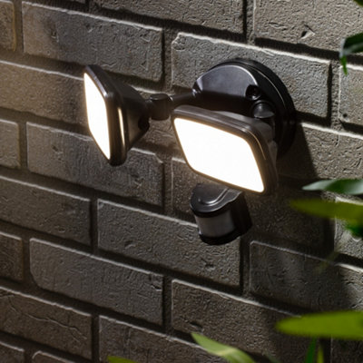 Litecraft Alma Black 2 Lamp Outdoor Wall Light With Pir Sensor from B&Q