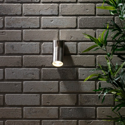 Litecraft Irela Stainless Steel Outdoor Wall Light from B&Q
