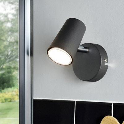 Litecraft 2 Pack Of Chobham Adjustable Spotlight Wall Lights Black