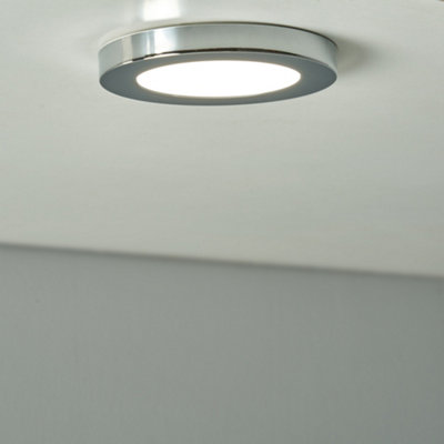 Litecraft Darly Chrome 1 Lamp Modern Bathroom 6W Led Flush Ceiling Light from B&Q