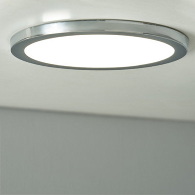 Litecraft Darly Chrome 1 Lamp Modern Bathroom 24W Led Flush Ceiling Light from B&Q
