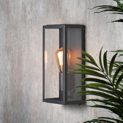 Litecraft Mersey Anthracite Outdoor Lantern Wall Light from B&Q