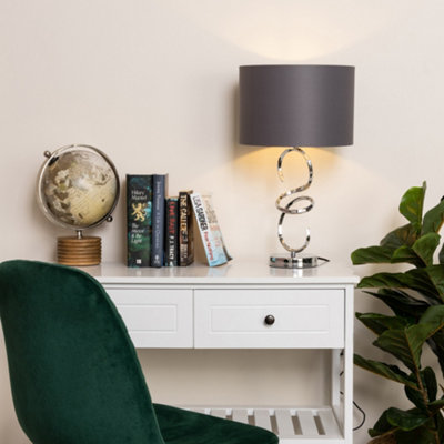 Litecraft Cali Chrome 1 Light Sculptured Table Lamp from B&Q