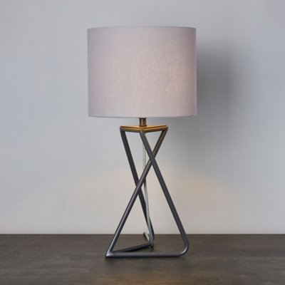 Litecraft Cris Pewter 1 Table Lamp Light