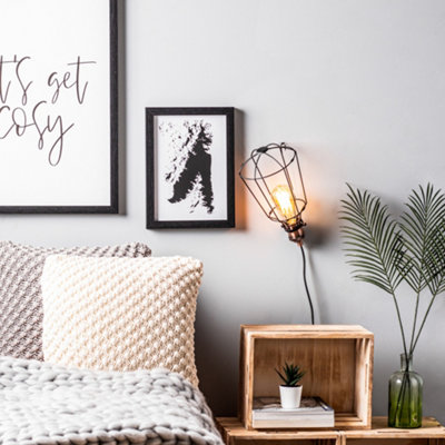 Litecraft Drax Bronze 1 Light Caged Table Lamp from B&Q