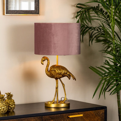 Litecraft Fliss Gold 1 Light Flamingo Table Lamp from B&Q