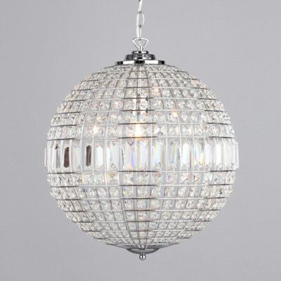 Litecraft Miley Chrome 1 Lamp Globe Ceiling Pendant Light from B&Q