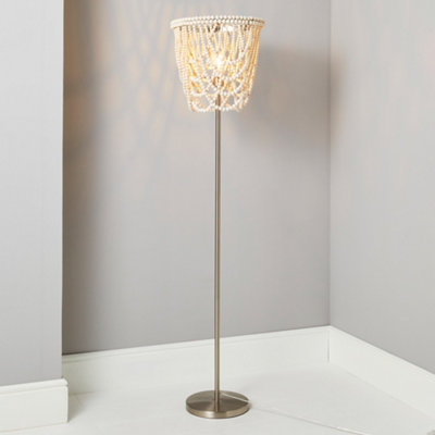 Litecraft Pilli Natural 1 Light Beaded Floor Lamp from B&Q