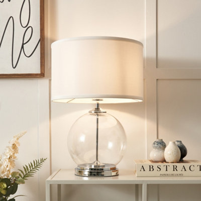 Litecraft Rhonda Chrome 1 Light Globe Table Lamp from B&Q