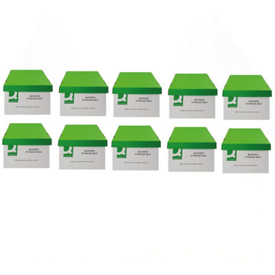Q-Connect Business Storage Box 335X400X250mm Green And White (Pack Of 10) from B&Q