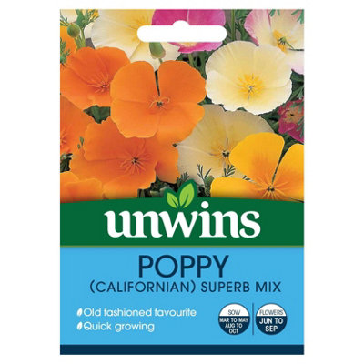 Unwins Flower SeedsPoppy Californian Superb Mix from B&Q