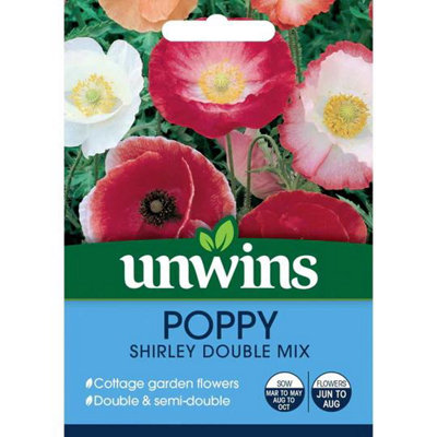 Unwins Unwin Flower Seeds Poppy Shirley Double Mix Seeds from B&Q