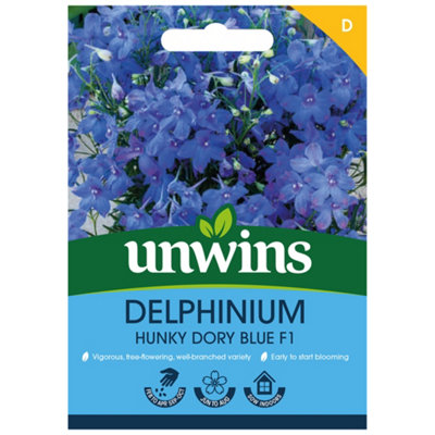 Unwins Delphinium Hunky Dory Blue F Easy To Grow Seeds from B&Q
