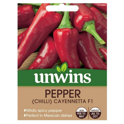 Unwins Vegetable Seeds Pepper Chilli Cayennetta F1 Seeds from B&Q