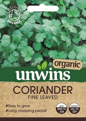 Unwins Herb Seeds Coriander Fine Leaved Organic Seeds from B&Q