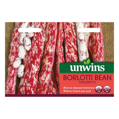 Unwins Borlotti Bean Tintoretto Easy To Grow Seeds from B&Q