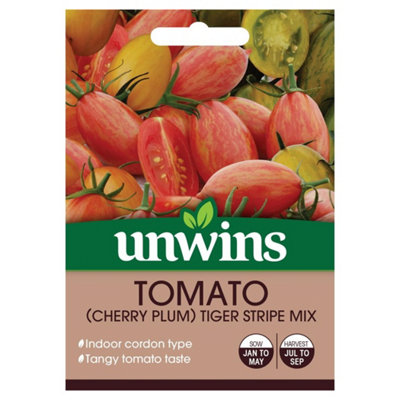 Unwins Vegetable SeedsTomato Cherry Plum Tiger Stripe Mix from B&Q