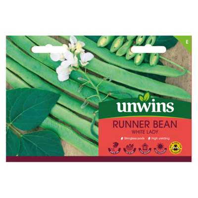Unwins Runner Bean White Lady Easy To Grow Seeds from B&Q