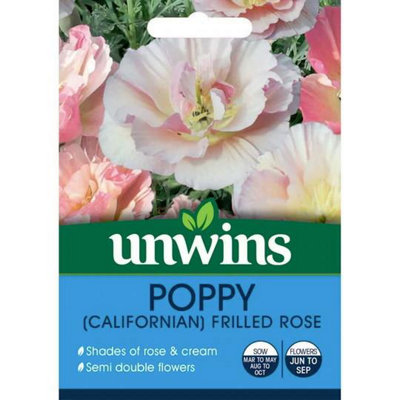 Unwins Unwin Flower Seeds Poppy Californian Frilled Rose Seeds from B&Q