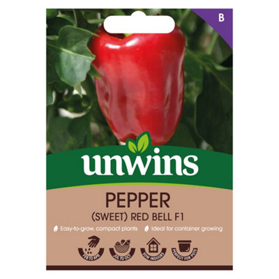Unwins Pepper Sweet Red Bell F Easy To Grow Seeds from B&Q