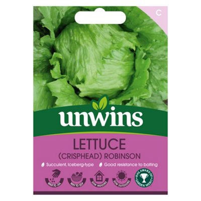 Unwins Lettuce Iceberg Robinson Easy To Grow Seeds from B&Q