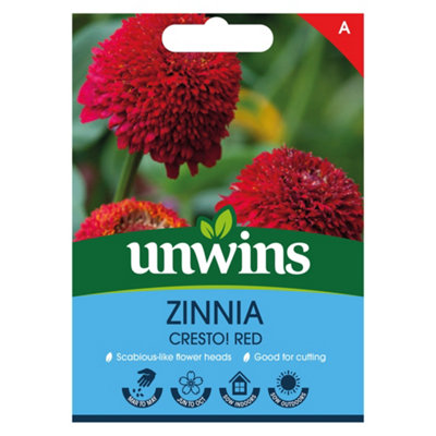 Unwins Red Zinnia Cresto Easy To Grow Seeds Large