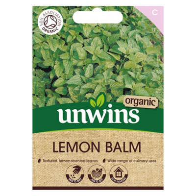 Unwins Herb Lemon Balm Organic Easy To Grow Seeds