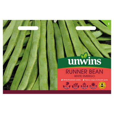 B&Q -  Runner Bean White Emergo Easy To Grow Seeds