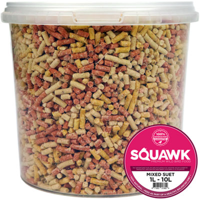 B&Q -  2.5L Squawk Mixed Suet PelletsHigh Energy Mealworm Berry Wild Garden Bird Food