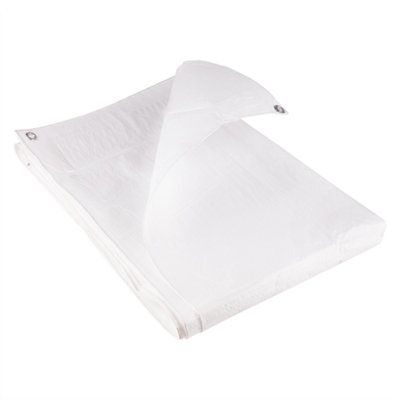 Gardeners Dream Groundmaster 80Gsm Economy White Tarpaulin (5.4M X 7M) from B&Q