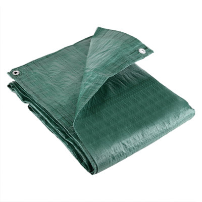 B&Q -  Groundmaster 80Gsm Economy Green Tarpaulin (1.2M X 1.8M)