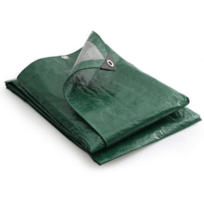 B&Q -  Groundmaster 140Gsm Green/silver Tarpaulin (3M X 3M)