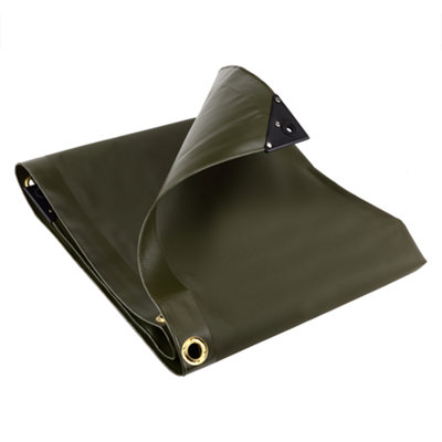 B&Q -  Groundmaster 560Gsm Olive Green Pvc Tarpaulin (1.3M X 1.9M)