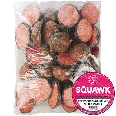 Gardeners Dream 30 X Squawk Berry Suet Filled Coconut HalvesNutritious Fresh Garden Wild Bird Food from B&Q