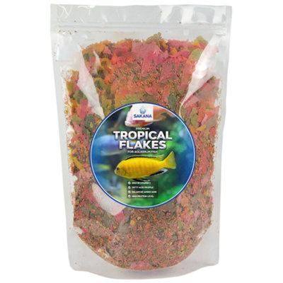 Gardeners Dream Sakana 250G Premium Tropical Fish Flakes Protein Rich Balanced Aquarium Fish Food from B&Q