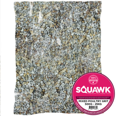 B&Q -  1Kg Squawk Mixed Poultry GritNutritious Food With Tasty Oyster Shell Animal Snack
