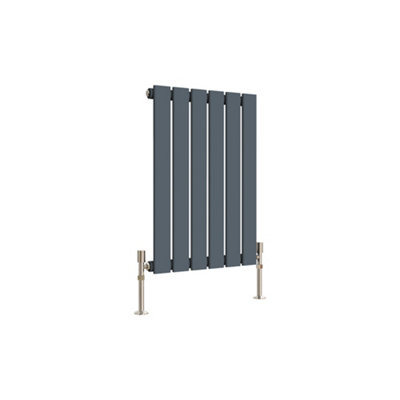 Maerts-E Anthracite Horizontal Single Pannel Radiator (H)600mm (W)408mm 969 Btu Steel Central Heating System from B&Q