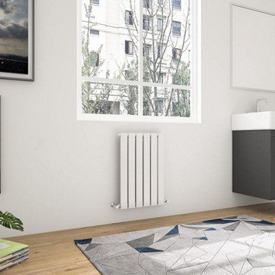 Maerts-E White Horizontal Single Pannel Radiator (H)600mm (W)408mm 969 Btu Steel For Central Heating System from B&Q